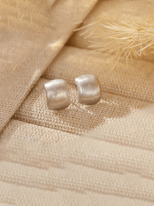 BeiFei Minimalism Silver 925 Sterling Silver Square Minimalist Stud Earring 3