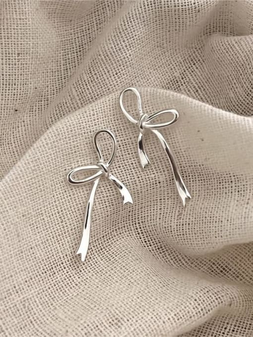 Boomer Cat 925 Sterling Silver Bowknot Vintage Stud Earring 2