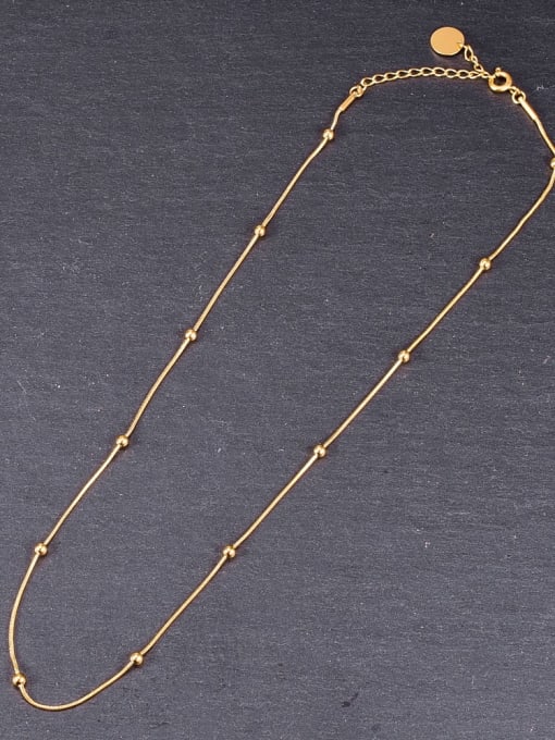 A TEEM Titanium Bead Minimalist chain Necklace 0