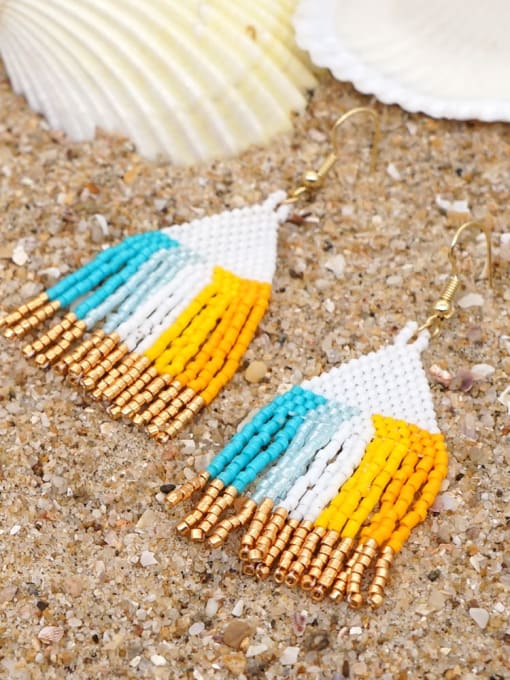 Roxi Miyuki Millet Bead Multi Color Geometric Bohemia Pure handmade Weave Earring 2