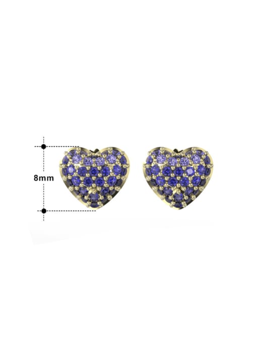 RINNTIN 925 Sterling Silver Rhinestone Heart Dainty Stud Earring 4