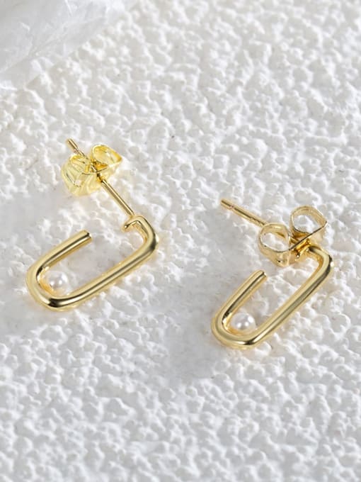 Gold Beizhu Earrings Brass Geometric Minimalist Drop Earring