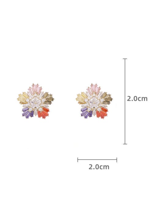 Luxu Brass Cubic Zirconia Flower Luxury Cluster Earring 4