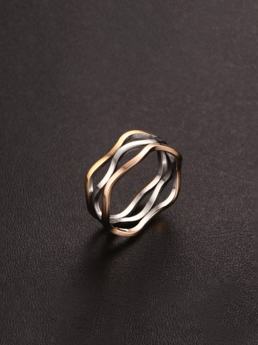 CONG Stainless steel Geometric Minimalist Stackable Ring 2