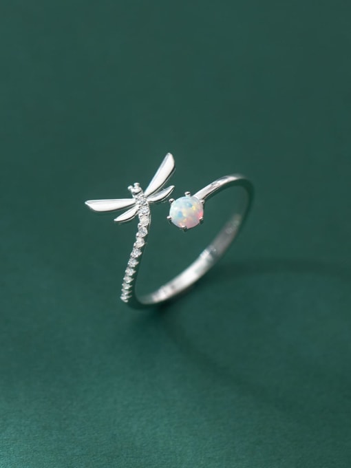 Rosh 925 Sterling Silver Cubic Zirconia Dragonfly Cute Band Ring 2