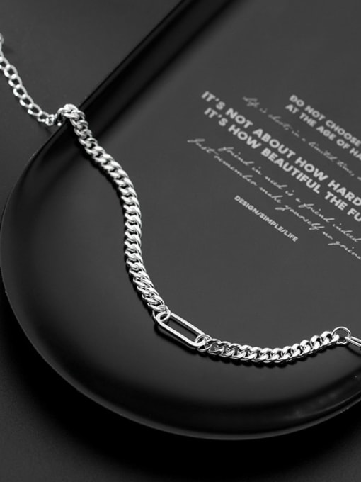 Rosh 925 Sterling Silver Geometric Chain Minimalist Link Bracelet 1