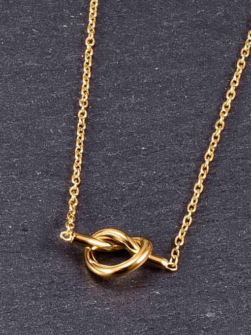 A TEEM Titanium Bowknot Minimalist pendant Necklace 0