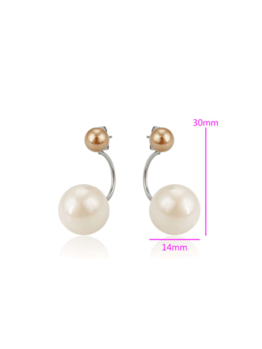 XP Stainless steel Imitation Pearl Geometric Minimalist Stud Earring 4