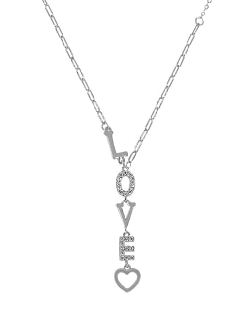 DAKA 925 Sterling Silver Cubic Zirconia Heart Minimalist Necklace 0
