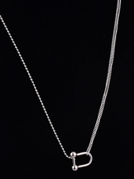 A TEEM Titanium Steel Geometric Minimalist Necklace 3