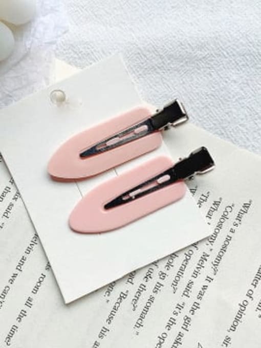 Pink 2 sets Alloy Enamel Minimalist Irregular  Multi Color Hair Barrette