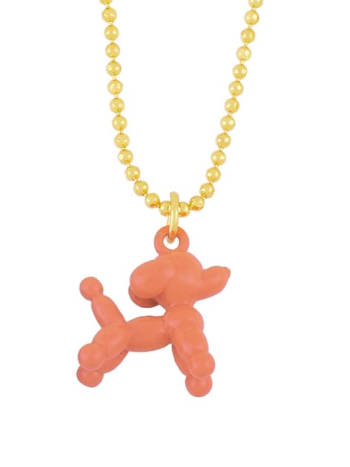orange Brasel  Cute Cartoon Dog Pendat Necklaces