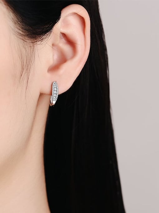 MOISS 925 Sterling Silver Moissanite Geometric Dainty Stud Earring 1