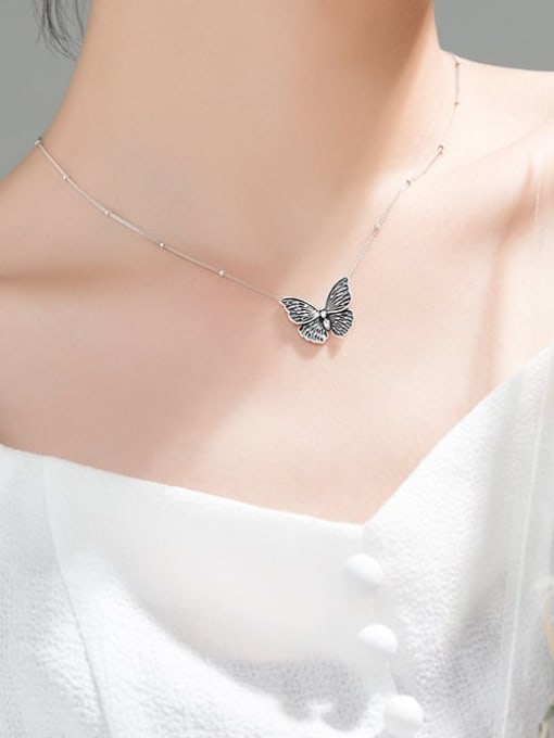 Rosh 925 Sterling Silver Butterfly Vintage Necklace 2