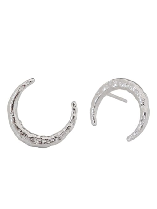 DAKA 925 Sterling Silver Moon Minimalist Stud Earring 3