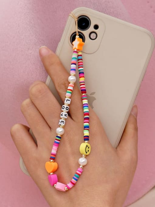MMBEADS Imitation Pearl Multi Color Polymer Clay Letter Bohemia Mobile Phone Accessories 1