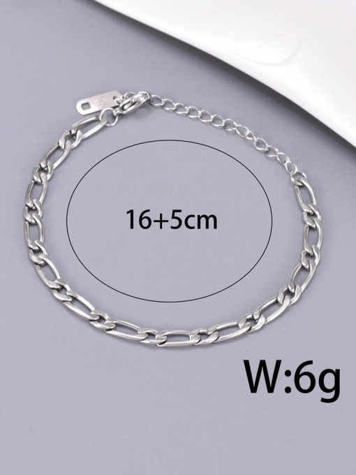 A TEEM Titanium Steel Geometric Chain Minimalist Link Bracelet 1