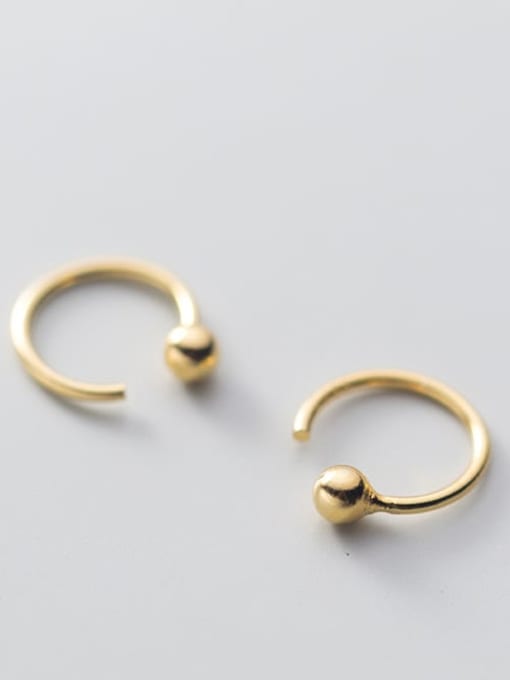Smooth Bead  gold large 11mm 925 Sterling Silver Smooth Geometric Minimalist Stud Earring