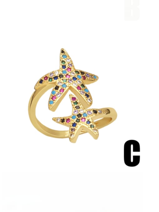 CC Brass Cubic Zirconia Star Vintage Band Ring 4