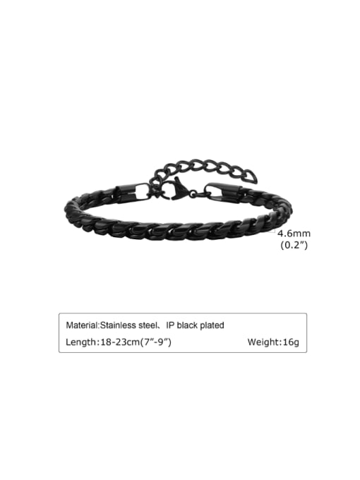 Black BR 1766 Stainless steel Irregular Hip Hop Bracelet