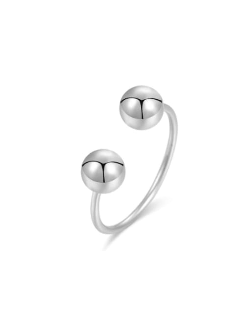 Boomer Cat 925 Sterling Silver Round Minimalist Band Ring