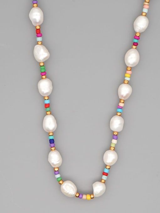 MMBEADS Freshwater Pearl Multi Color Miyuki Beads Pure Handmade Necklace 2