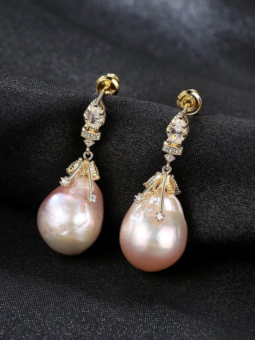 Mixed color 4a01 925 Sterling Silver Freshwater Pearl White Water Drop Trend Drop Earring