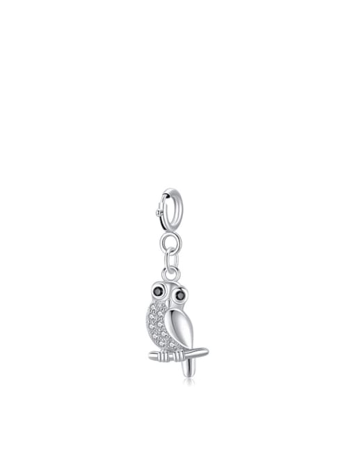 silver 925 Sterling Silver Cubic Zirconia Cute Bird Pendant