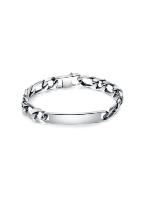 1330 steel bracelet steel color Stainless steel Geometric Hip Hop Link Bracelet