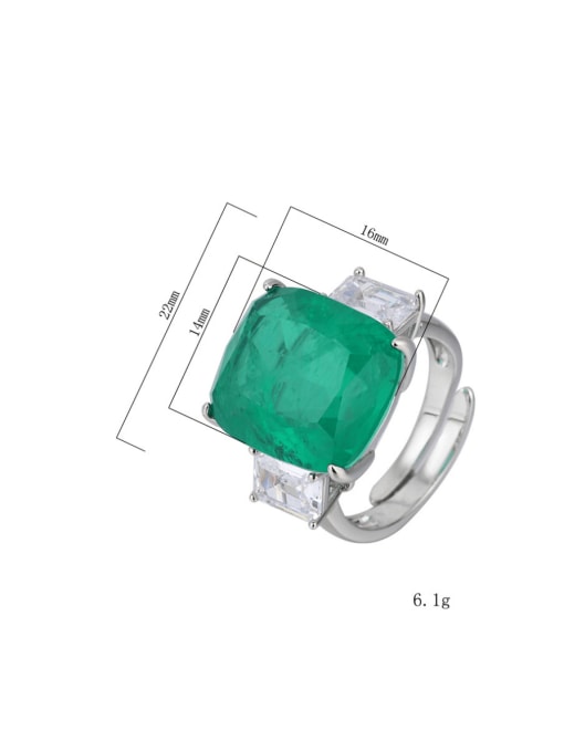ROSS Brass Cubic Zirconia Square Luxury Cocktail Ring 2
