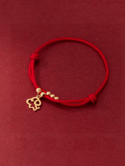 Dog 925 Sterling Silver Zodiac Cute Adjustable Red Rope Bracelet