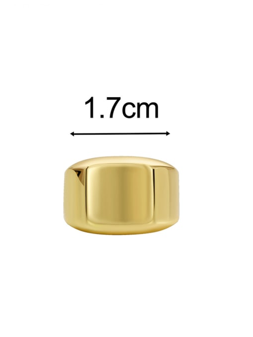 CHARME Brass Square Glossy Minimalist Band Ring 2