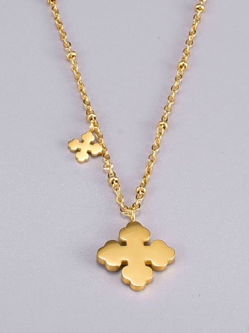 A TEEM Titanium Steel Shell Cross Minimalist Necklace 1