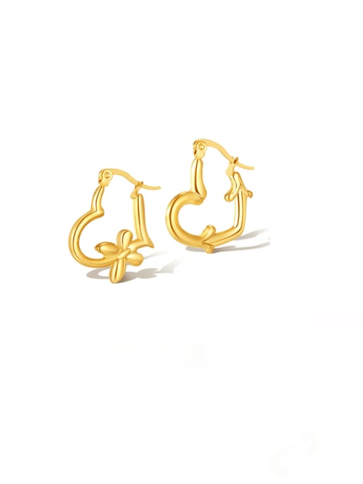 GE888 gold Stainless steel Heart Minimalist Drop Earring