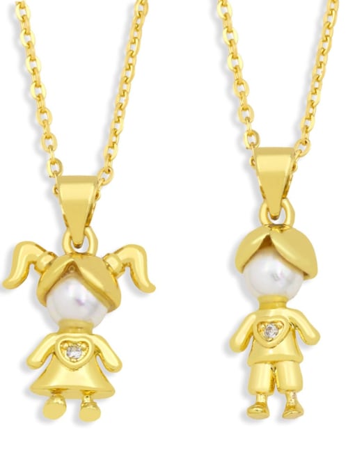 CC Brass Imitation Pearl Icon Hip Hop Necklace
