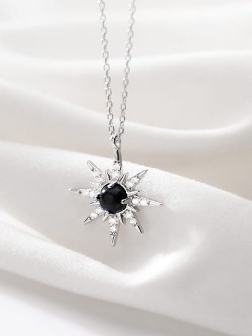Rosh 925 Sterling Silver Cubic Zirconia Star Dainty Necklace 2