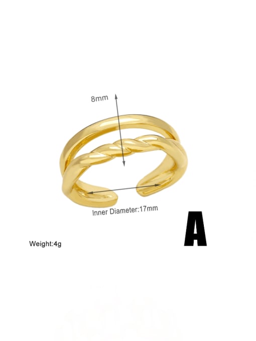 A Brass Geometric Hip Hop Band Ring