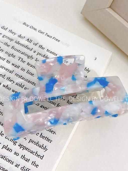 Colorful Blue 7.7cm Cellulose Acetate Minimalist Geometric Alloy Jaw Hair Claw