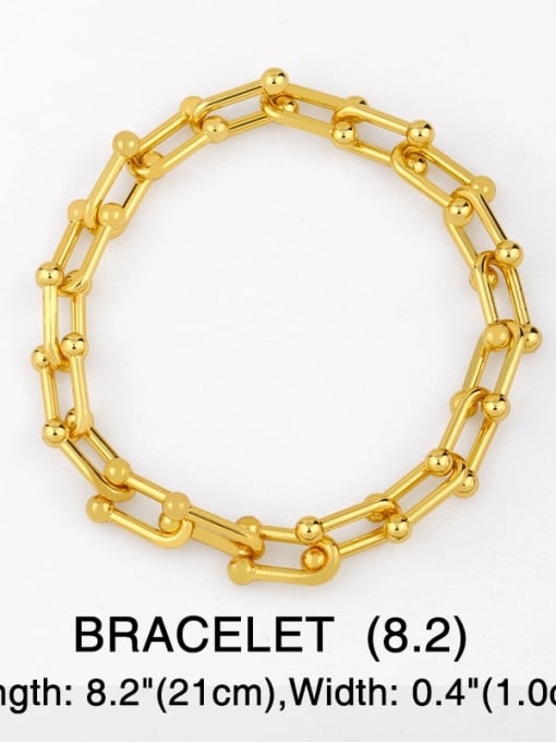 Bracelet 21cm Brass Hollow Geometric Vintage chain Necklace