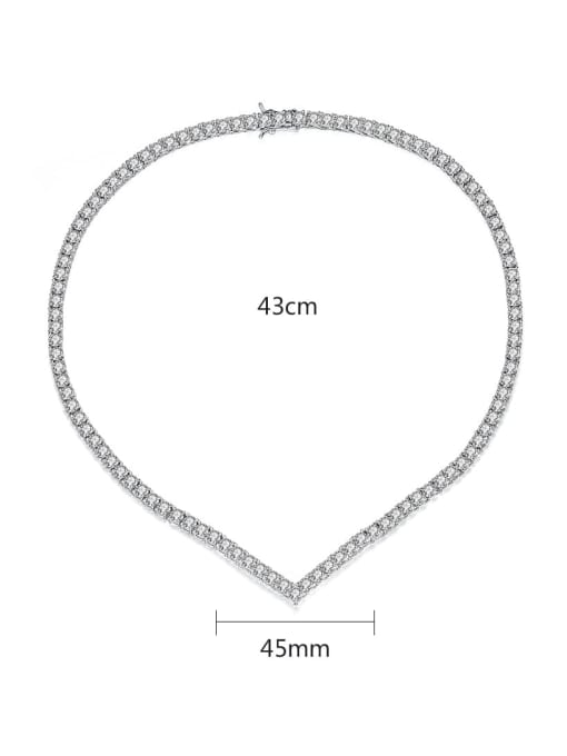 BLING SU Brass Cubic Zirconia Geometric Dainty Necklace 3