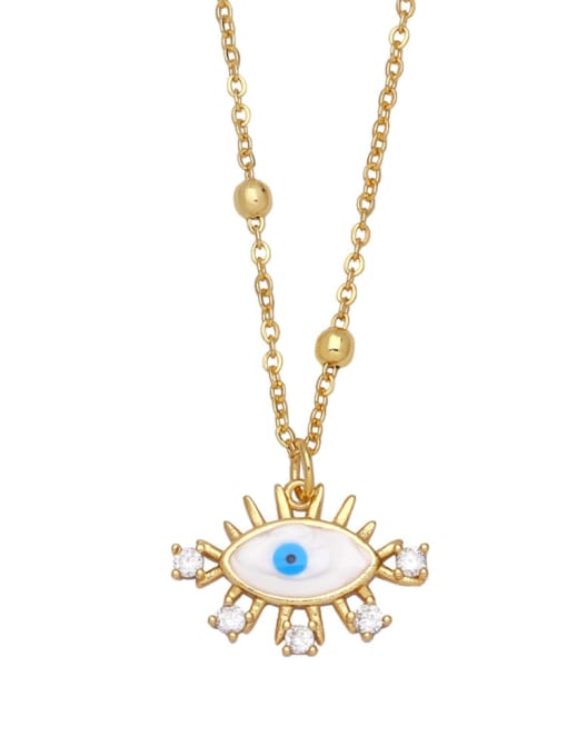 CC Brass Cubic Zirconia Evil Eye Vintage Necklace