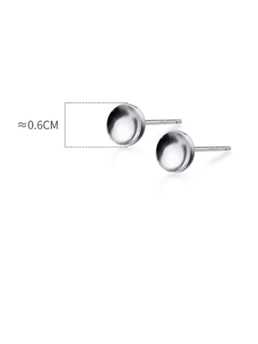 Rosh 925 Sterling Silver Smooth Geometric Minimalist Stud Earring 3