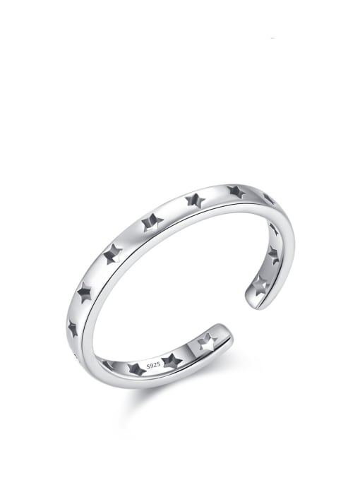S925 Sterling Silver 925 Sterling Silver Pentagram Minimalist Band Ring