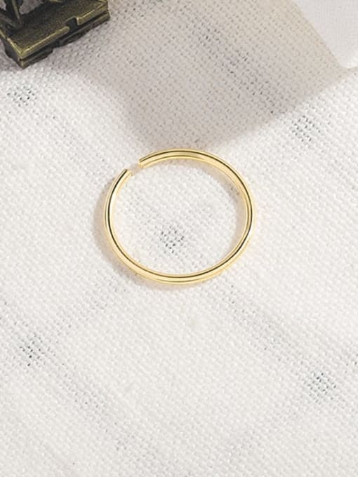 gold 925 Sterling Silver Line Geometric Minimalist Stackable Ring