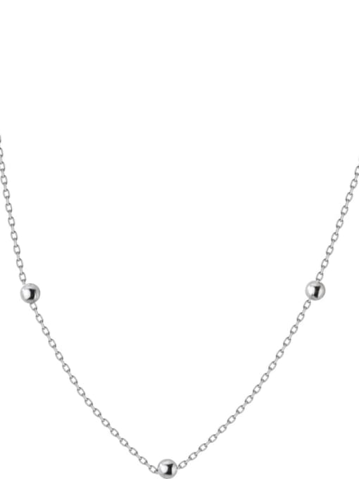 Rosh 925 Sterling Silver Bead Round Minimalist Choker Necklace 3
