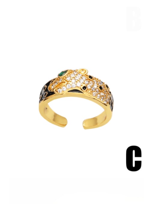 C Brass Cubic Zirconia Moon  Star Vintage Band Ring