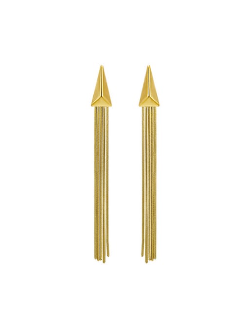 14K gold Titanium Steel Tassel Minimalist Drop Earring