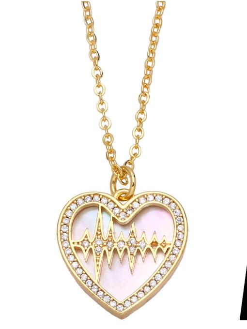 A Brass Cubic Zirconia Crown Vintage Heart Pendant Necklace