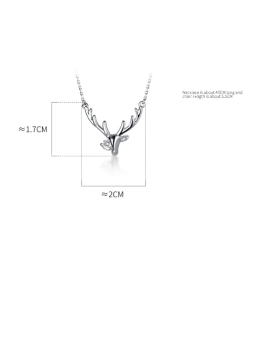 Rosh 925 Sterling Silver With Platinum Plated Fashion Antlers Necklaces 4