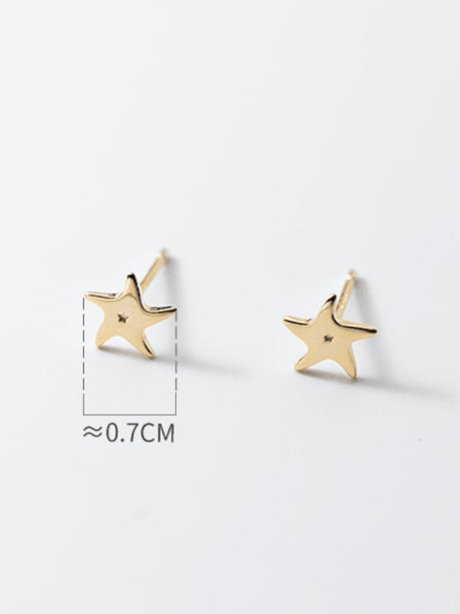 Rosh 925 Sterling Silver Five-Pointed Star Minimalist Stud Earring 3